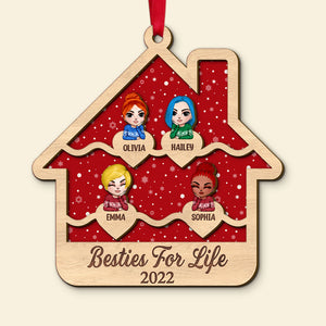 Besties For Life Personalized Sisters Ornament, Christmas Tree Decor - Ornament - GoDuckee