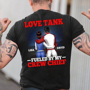 Racing Couple Love Tank Fueled By My Racecar Driver - Personalized Shirt - Shirts - GoDuckee