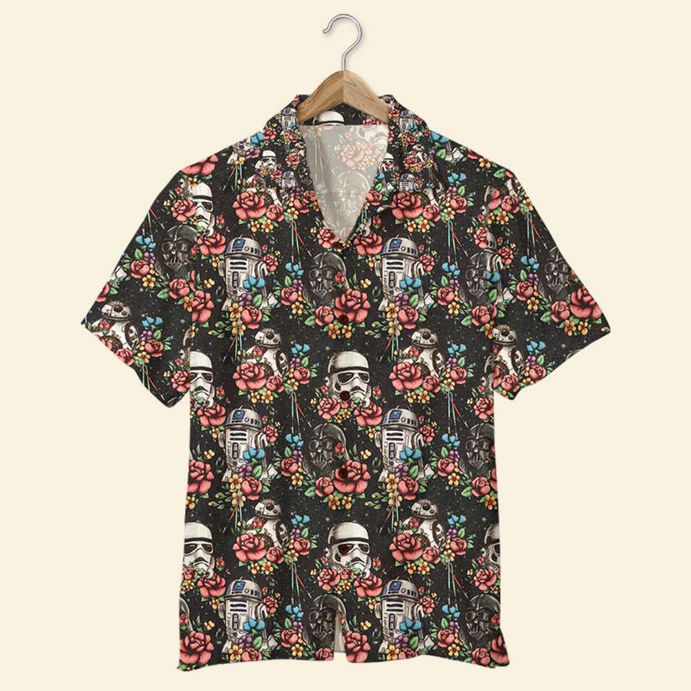 S.War Hawaiian Shirt, - Custom Theme - Floral Pattern - Hawaiian Shirts - GoDuckee