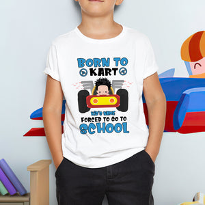Personalized Racing Kids Youth Shirt, Born To Kark, Forced Back To School - Shirts - GoDuckee