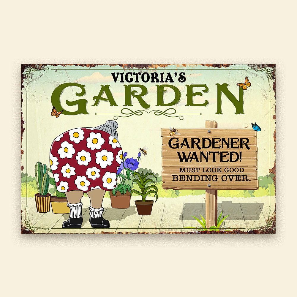 Gardener Wanted! - Personalized Metal Sign - Metal Wall Art - GoDuckee