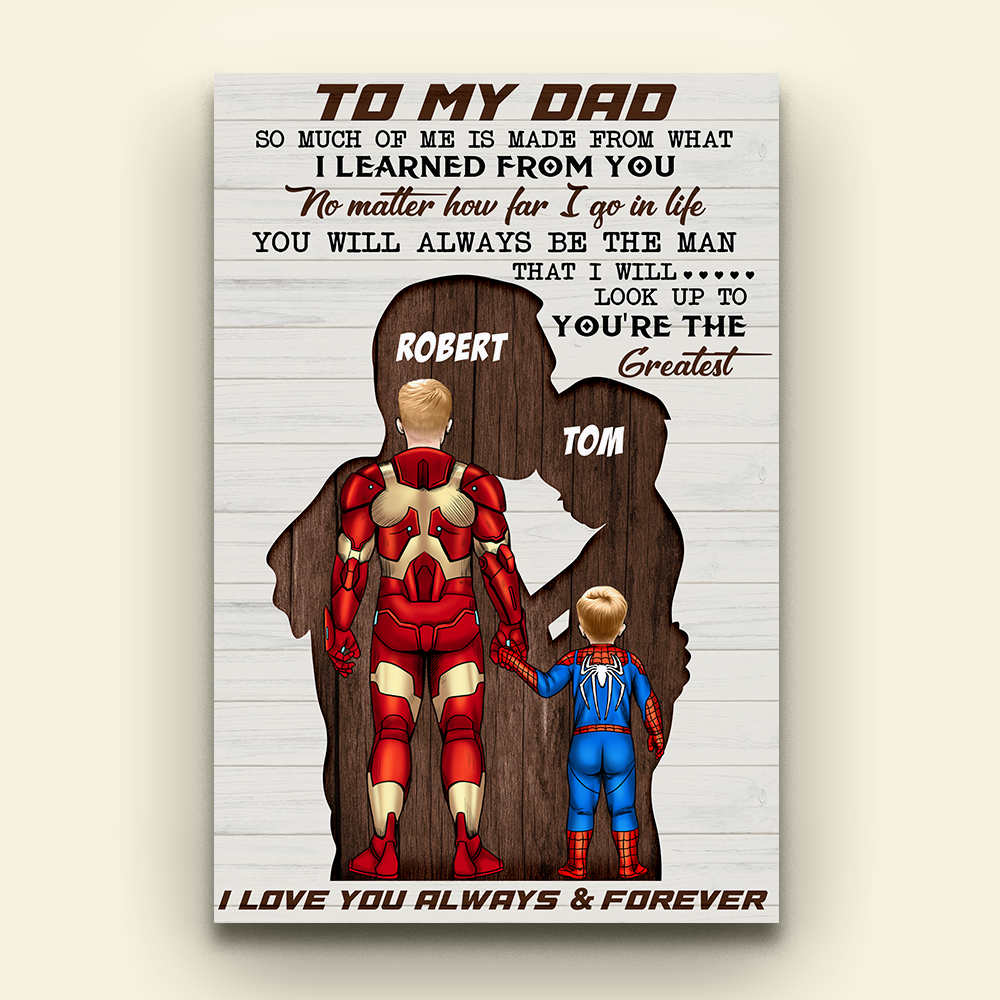 To My Dad You're The Greatest Personalized Father Canvas Print - Poster & Canvas - GoDuckee