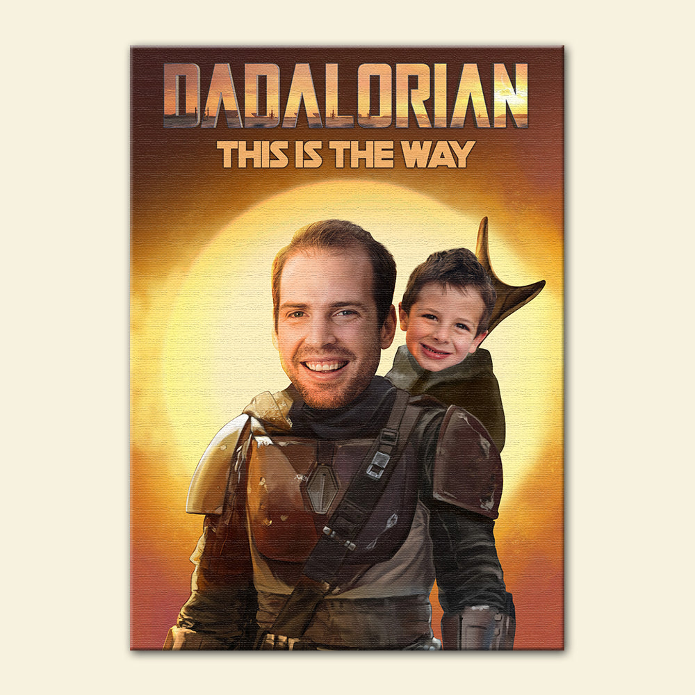 Dad Kid This Is The Way Custom Face Photo, Personalized Canvas Print, Father's Day Gifts for Dads - Poster & Canvas - GoDuckee