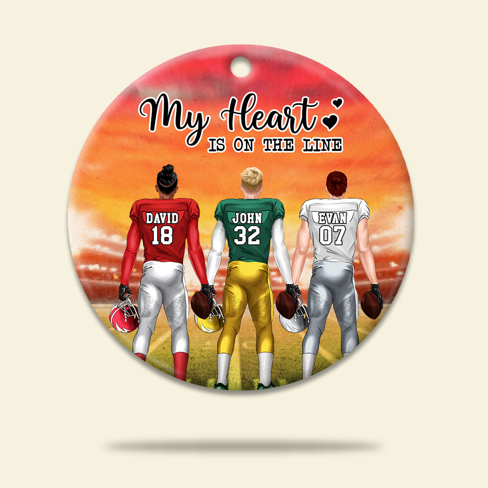 American Football My Heart Is On The Line - Personalized Ornament - Ornament - GoDuckee