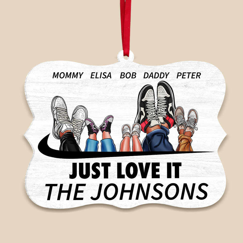 Just Love It, Personalized Shoes Brand Family Acrylic Ornament, Christmas Gift - Ornament - GoDuckee