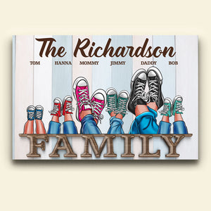Family Shoes Print - Family Shoes Wall Art, Personalized Christmas Canvas Poster Gift For Family - Poster & Canvas - GoDuckee