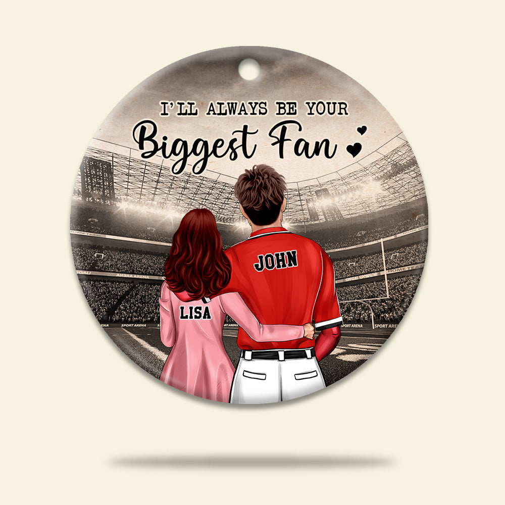 Baseball Couple I'll Be Your Biggest Fan- Personalized Ornament - Ornament - GoDuckee