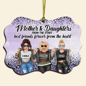 Mother & Daughters From The Start Best Friends Forever From The Heart, Medallion Wood Ornament Gift - Ornament - GoDuckee