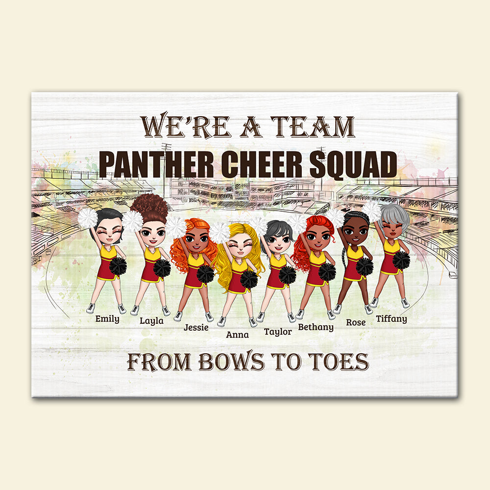 Personalized Cheerleading Girls Poster - We're A Team From Bows To Toes - Poster & Canvas - GoDuckee