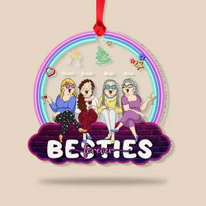 Besties Forever, Personalized Friends & Besties Acrylic Custom Shape Ornament, Christmas Gift - Ornament - GoDuckee