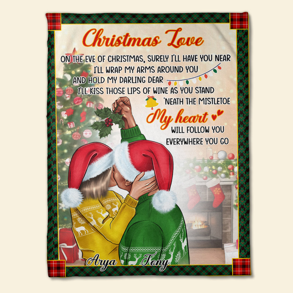 My Heart Will Follow You Everywhere You Go, Couple Christmas Blanket - Blanket - GoDuckee