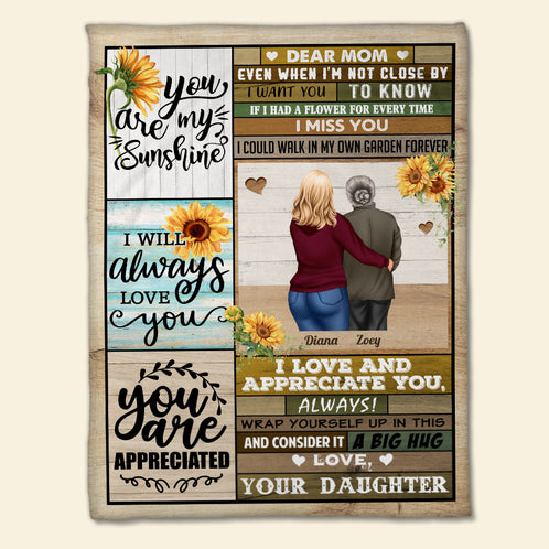 Dear Mom You Are My Sunshine I Love And Appreciate You, Family Blanket Gift - Blanket - GoDuckee
