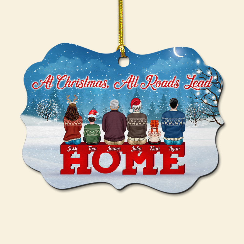 At Christmas All Roads Lead, Family Medallion Acrylic Ornament - Ornament - GoDuckee