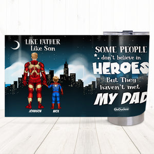 Like Super Father Like Super Son, Personalized Tumbler, Father's Day Gifts for Dads - Tumbler Cup - GoDuckee