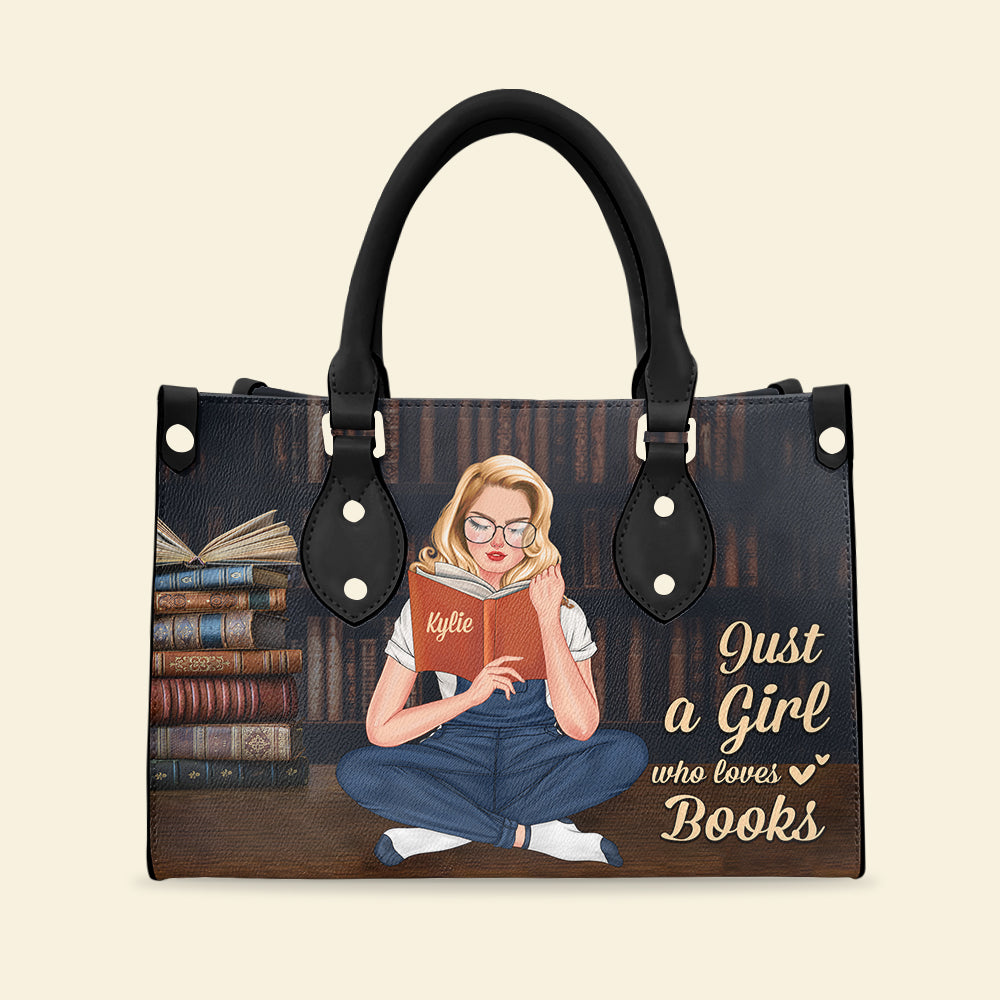 Just A Girl Who Loves Books - Personalized Leather Bag - Gift For Book Lovers - Leather Bag - GoDuckee