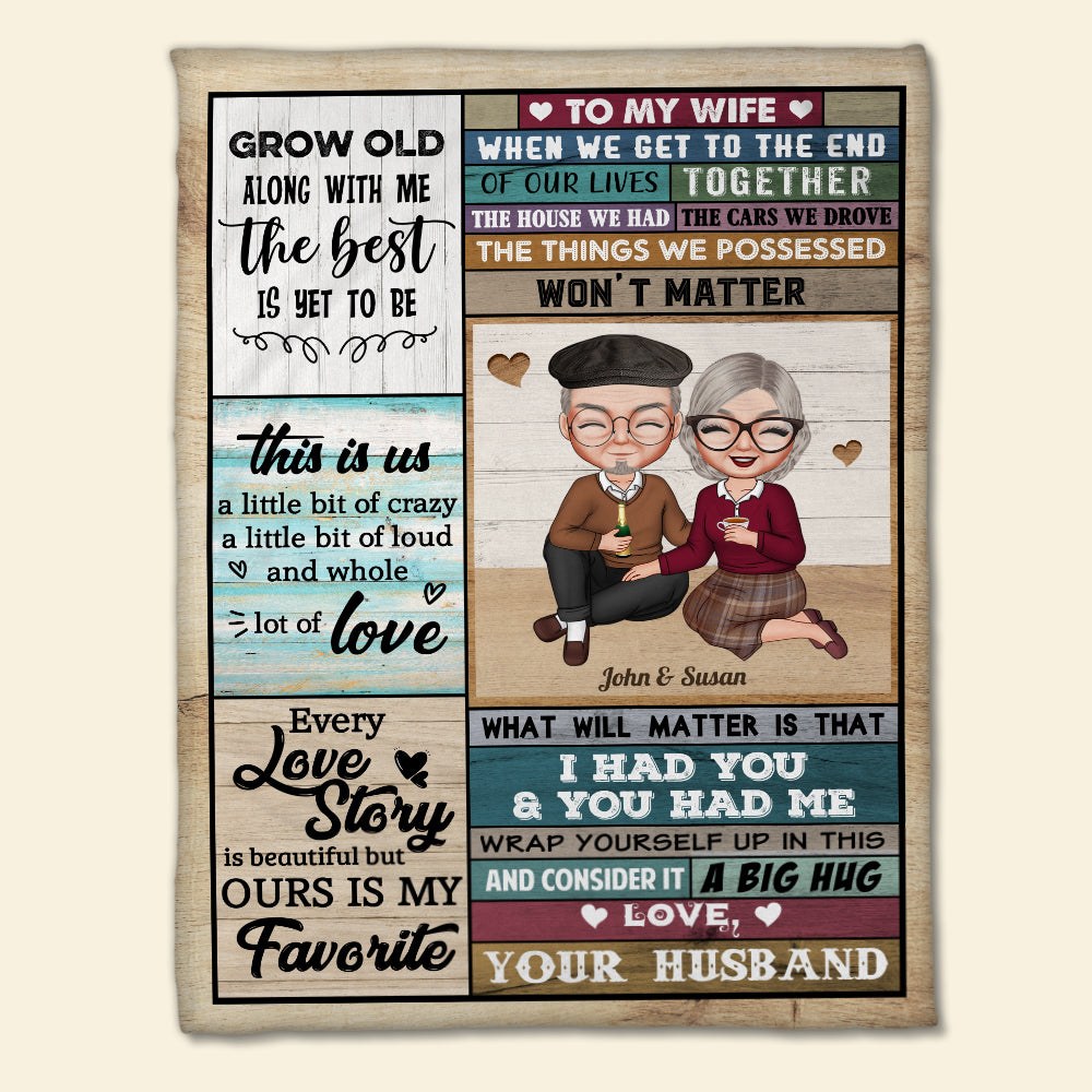 Grow Old Along With Me, To My Wife Blanket - Personalized Couple Gift - Blanket - GoDuckee