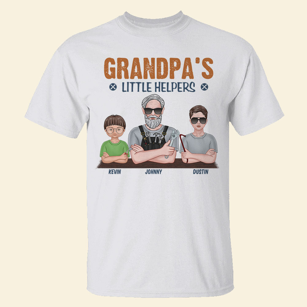 Grandpa's Little Helpers - Personalized Shirts - Gift For Dad/Grandpa/Uncle - Shirts - GoDuckee