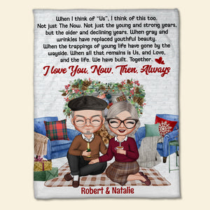 I Love You Now Then Always, Sweet Valentine Blanket Gift For Couple - Blanket - GoDuckee
