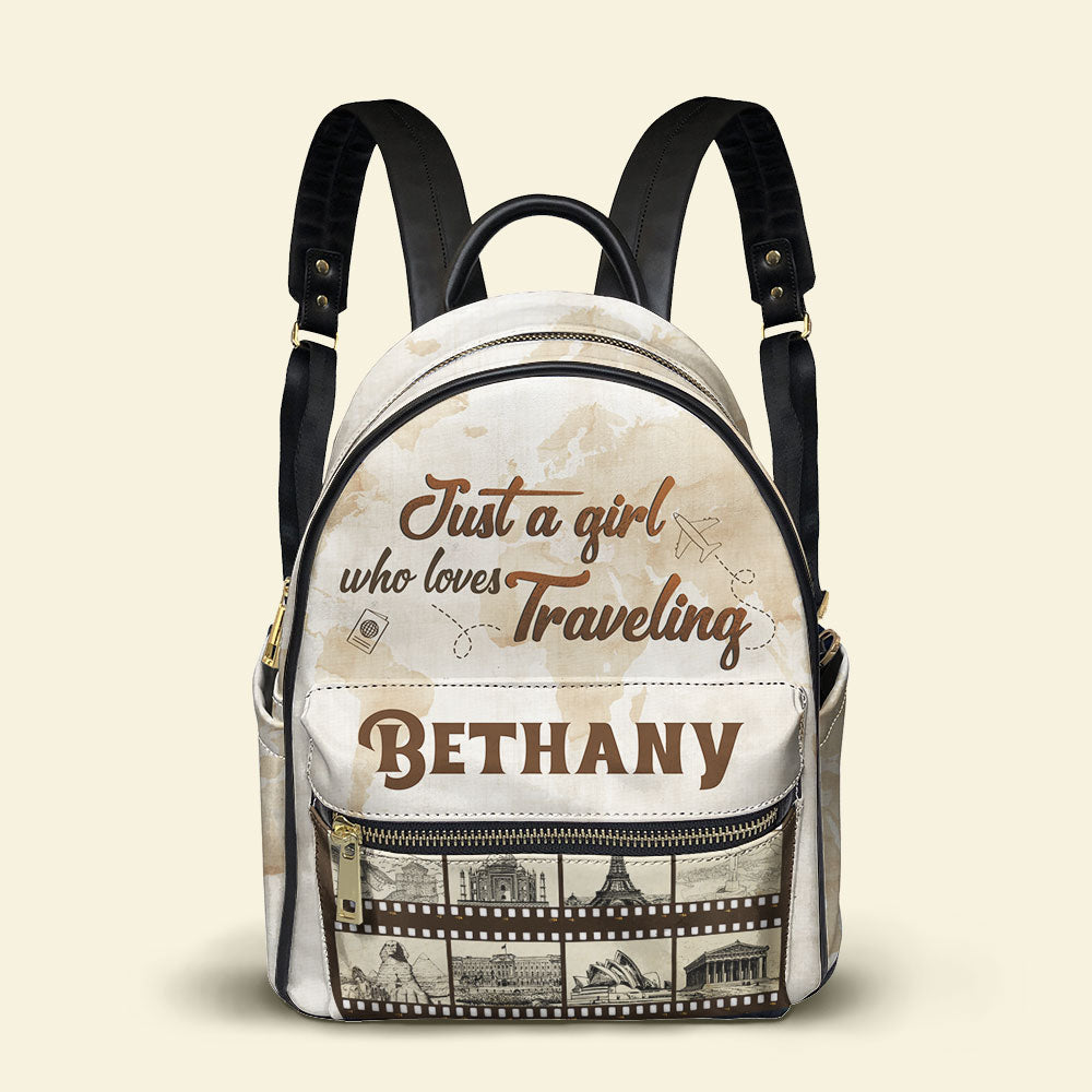 Just A Girl Who Loves Traveling - Personalized Backpack - Backpack - GoDuckee