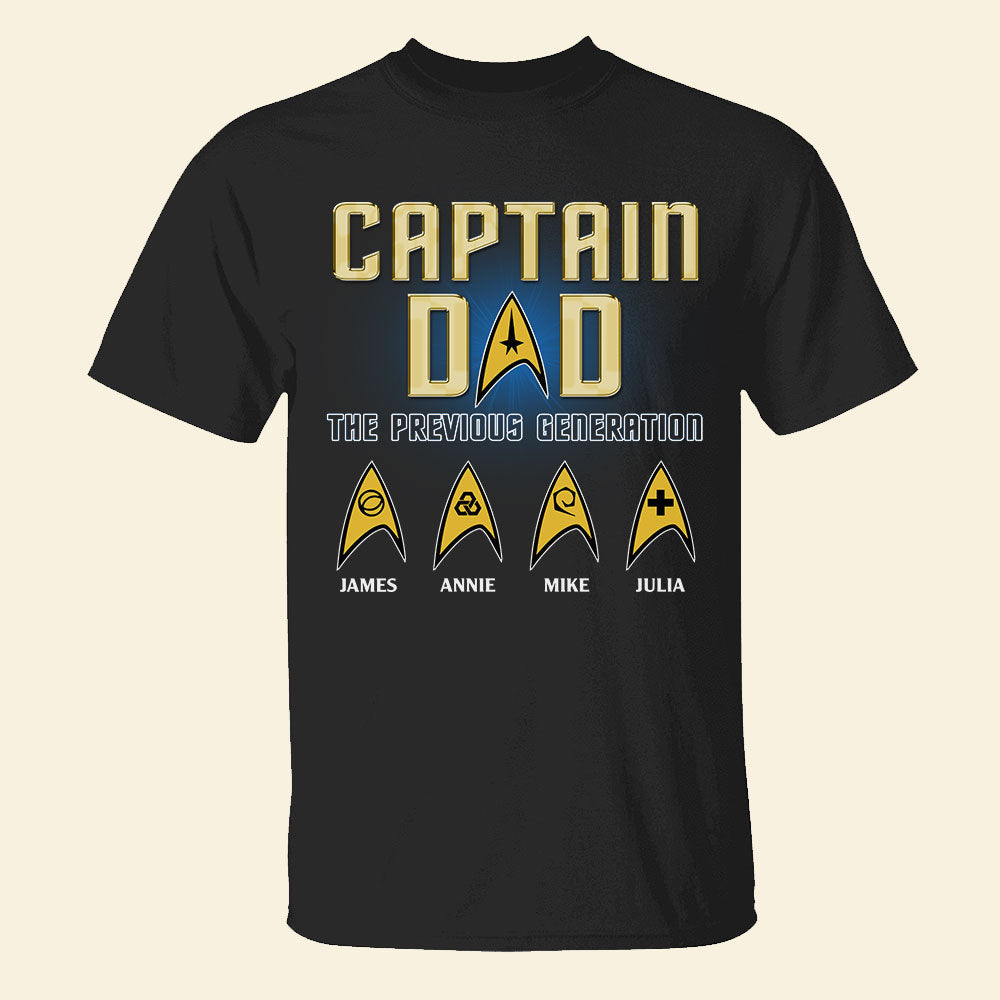 Dad Captain Previous Generation, Personalized Shirts, Gifts for Dads, Grandpas - Shirts - GoDuckee