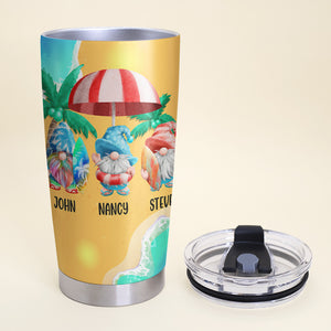 Beaching & Boozing With My Gnomies Personalized Beach Tumbler Gift For Friends - Tumbler Cup - GoDuckee