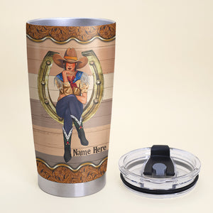 Personalized Cowgirl Tumbler Cup - Oh No She's Up - Front Coll Cowgirl - Tumbler Cup - GoDuckee