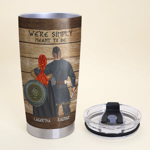 Personalized Couple Viking Tumbler Cup We're Simply Meant To Be - Couple Shoulder to Shoulder - Tumbler Cup - GoDuckee