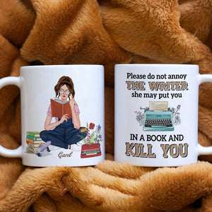 Please Do Not Annoy The Writer - Personalized White Mug - Coffee Mug - GoDuckee