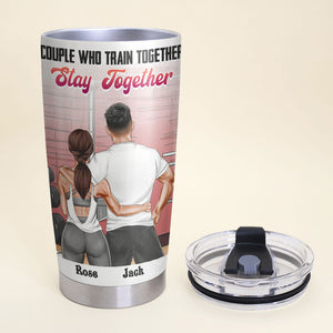 Personalized Gym Couple Tumbler Cup - I Need a Swolemate - Couple Shoulder to Shoulder - Tumbler Cup - GoDuckee