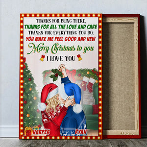 Santa To My Claus Merry Christmas Couple, Christmas Canvas Couple Gift - Poster & Canvas - GoDuckee