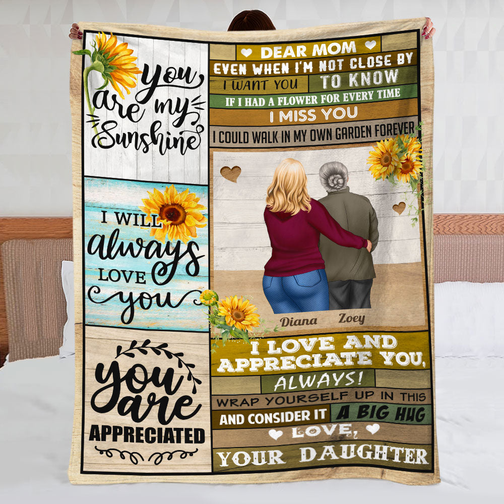 I Love You Mom, Personalized Blanket, Love Mom, Gift For Mom - GoDuckee