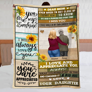 Dear Mom You Are My Sunshine I Love And Appreciate You, Family Blanket Gift - Blanket - GoDuckee