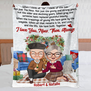 I Love You Now Then Always, Sweet Valentine Blanket Gift For Couple - Blanket - GoDuckee