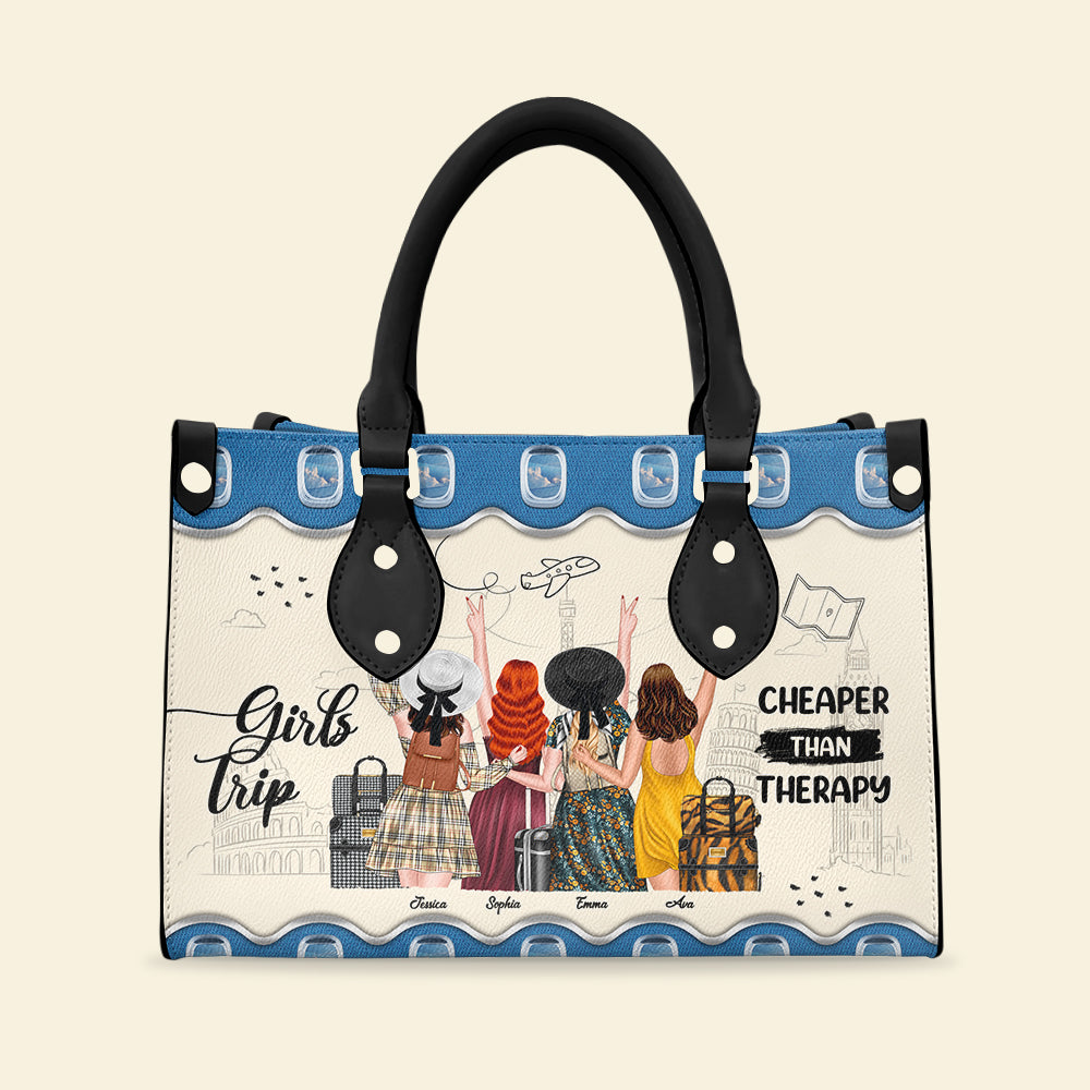 Girls Trip - Personalized Leather Bag, Summer Gifts for Sister, Best Friends - Leather Bag - GoDuckee