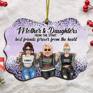 Mother & Daughters From The Start Best Friends Forever From The Heart, Medallion Wood Ornament Gift - Ornament - GoDuckee