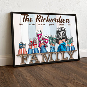 Family Shoes Print - Family Shoes Wall Art, Personalized Christmas Canvas Poster Gift For Family - Poster & Canvas - GoDuckee