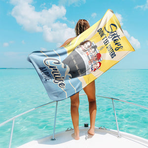 Don't Let Sisters Cruise Alone - Personalized Beach Towel - Gifts For Best Friends, Pontoon Lover, Sisters, Besties Fol8-Vd2 - Beach Towel - GoDuckee