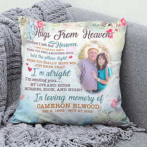 I'm Sending You My Love And Hugs Morning Noon And Night, Heaven Couple Pillow - Pillow - GoDuckee