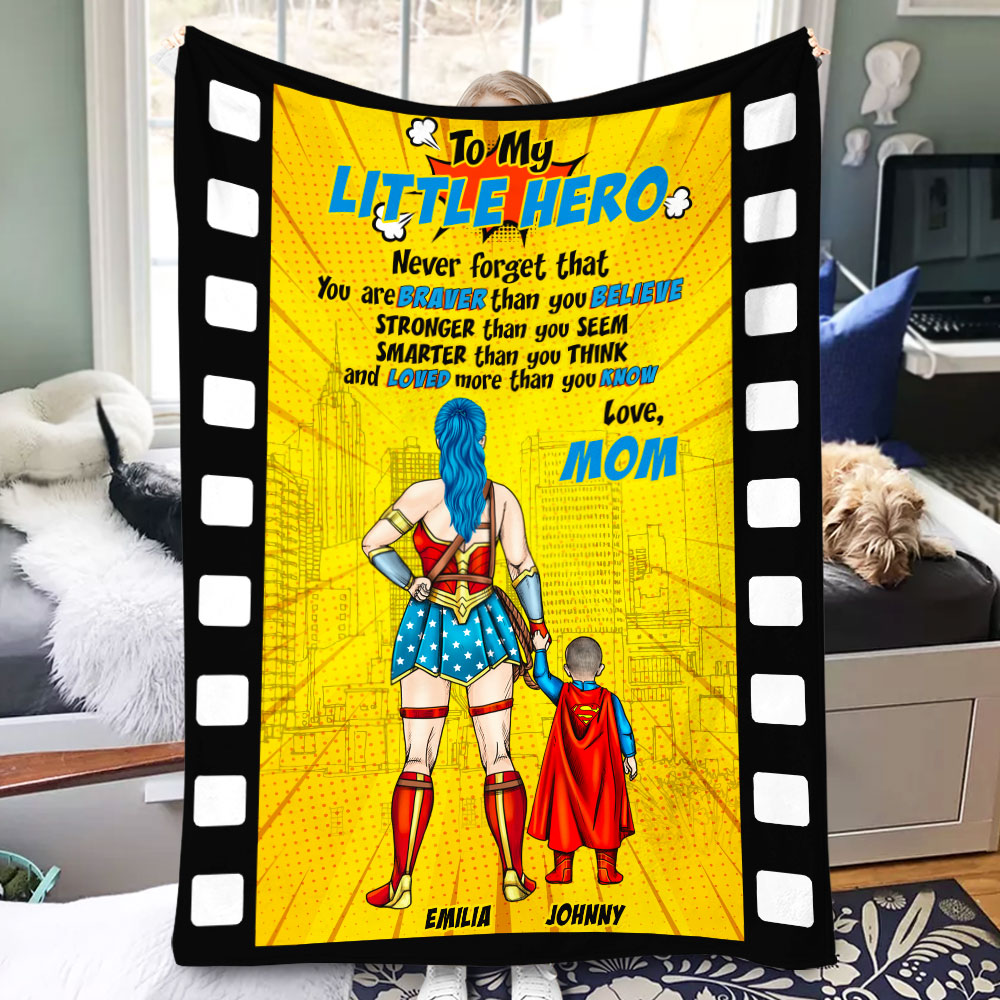 Never Forget That You Are Brave Than You Believe, Film Strip Dad Mom Blanket Gift - Blanket - GoDuckee