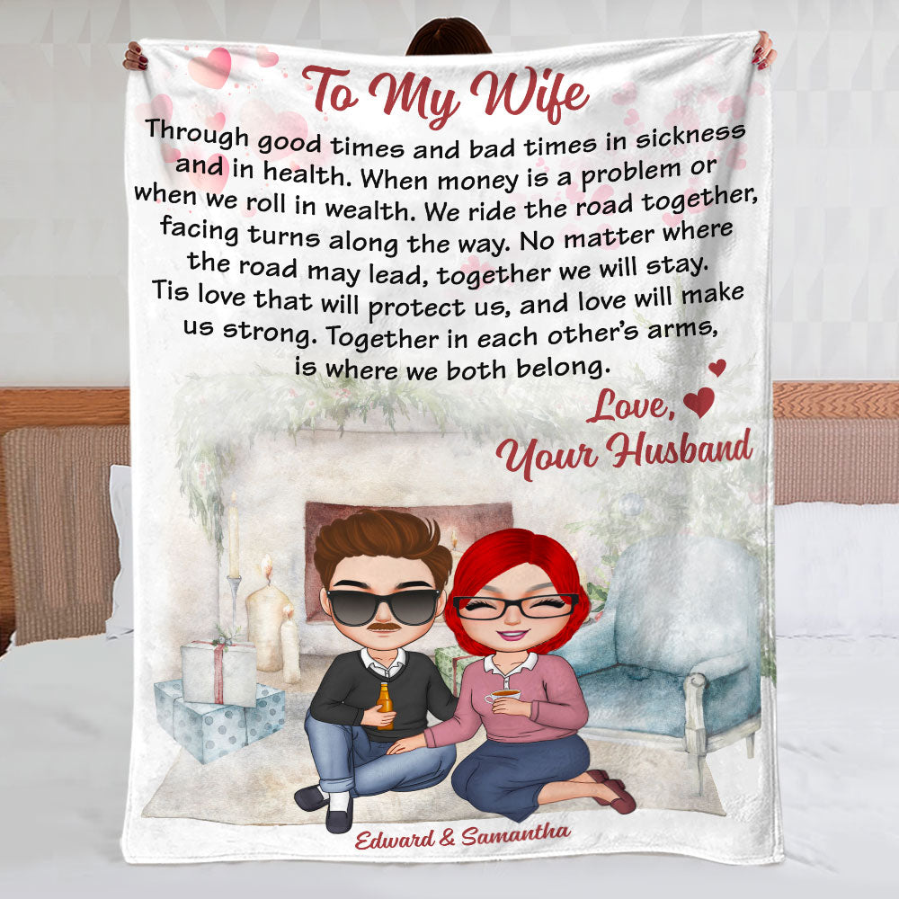 Together In Each Other's Arms Is Where We Both Belong, Valentine's Day Couple Husband & Wife Blanket - Blanket - GoDuckee