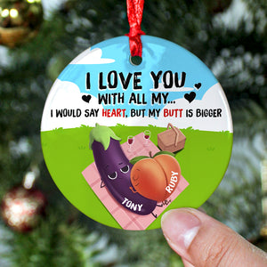 Couple Funny Food Ceramic Circle Ornament, Personalized Christmas Gift, I Love You For Your Personality - Ornament - GoDuckee