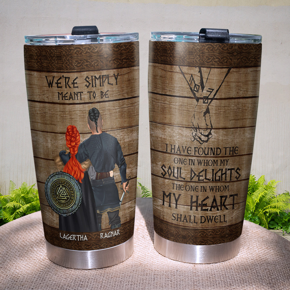 Personalized Viking Couple Tumbler Cup - We're Simply Meant To Be - My Soul Delight - Tumbler Cup - GoDuckee