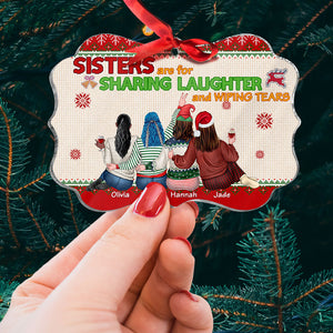 Sisters Make The Best Friends, Medallion Acrylic Ornament Christmas Gift For Sisters Besties - Ornament - GoDuckee