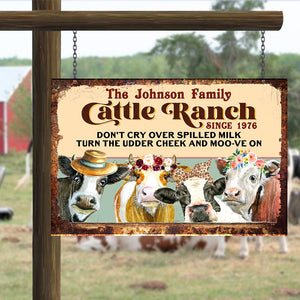 Cattle Ranch - Personalized Metal Sign - Metal Wall Art - GoDuckee