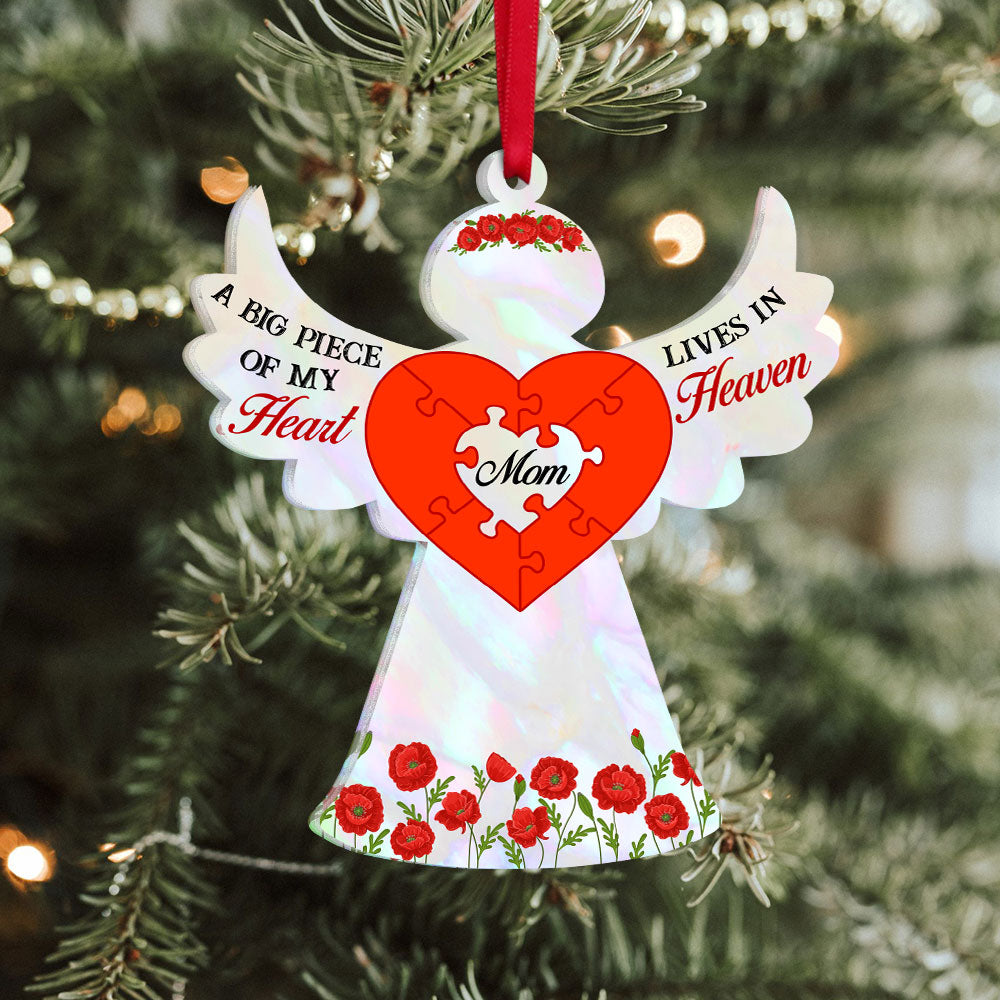 A Big Piece Of My Heart, Acrylic Custom Shape Ornament Gift For Heaven Angel - Ornament - GoDuckee