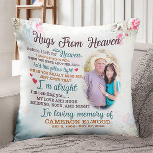 I'm Sending You My Love And Hugs Morning Noon And Night, Heaven Couple Pillow - Pillow - GoDuckee