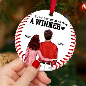 Baseball Couple You're Always A Winner - Personalized Ornament - Gift for Couple - Ornament - GoDuckee