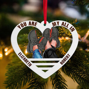 You Are My All In, Couple Shoes Acrylic Personalized Shape Ornament Christmas Gift - Ornament - GoDuckee