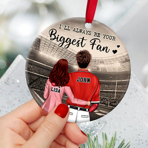 Baseball Couple I'll Be Your Biggest Fan- Personalized Ornament - Ornament - GoDuckee