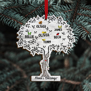 Family Tree, Personalized Grandma Wood Ornament, Christmas Gift - Ornament - GoDuckee
